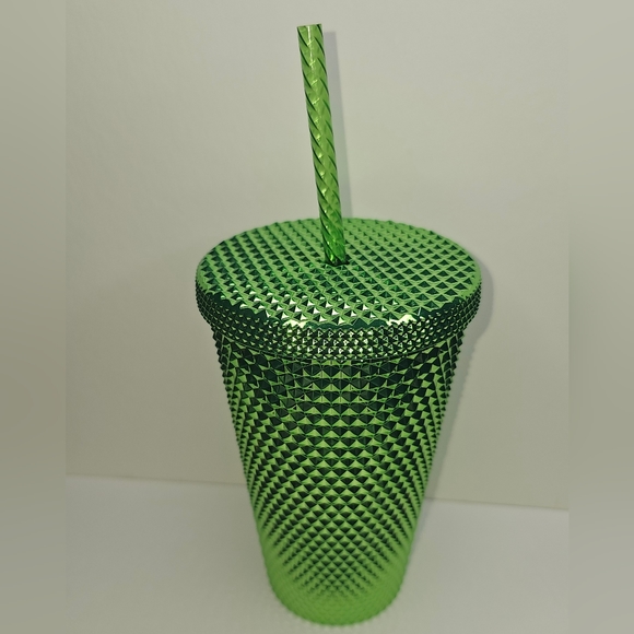 Starbucks Dining Starbucks 2023 Green Chrome Studded Tumbler/ Dolly Parton Pink - Picture 7 of 11